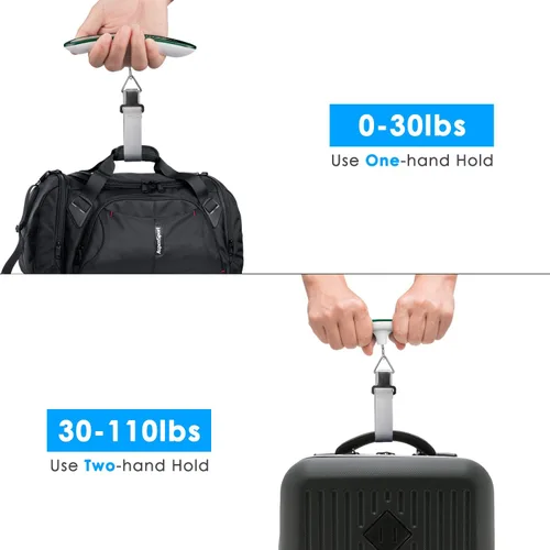 Miniatura 4 de Báscula digital de equipaje de regalo para maleta de viajero, báscula de peso de mano, 110 libras (verde)