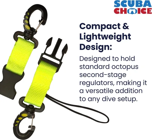 Miniatura 2 de Scuba Clips Lanyard with Dual Clips and Quick Release Buckle, Scuba Accessory for Diving, Dive Clip for Equipment Essentials Amarillo