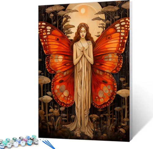Miniatura 22 de Tucocoo Kit de pintura por números con pinceles y pigmento acrílico sobre lienzo para adultos, estrellas de luna, estilo creativo, proyectos