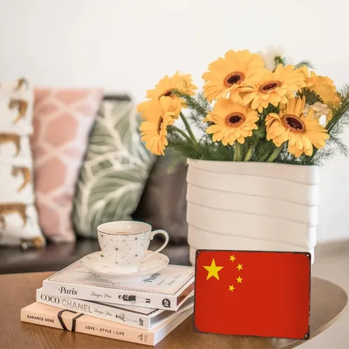 Miniatura 5 de Letrero retro de China, bandera patriótica de país, decoración de pared de metal, bandera de China, letreros de metal para el hogar, dormitorio
