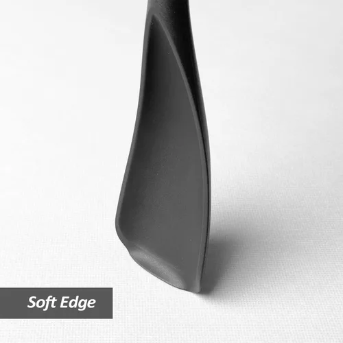 Miniatura 5 de Cuchara de espátula de silicona, ideal tanto para cocinar como para servir, silicona negra mate duradera sin BPA, diseño sin costuras, segura