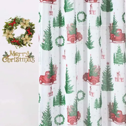 Miniatura 5 de LORDTEX Cortinas traslúcidas de Navidad para sala de estar y dormitorio, cortinas traslúcidas de lino sintético texturizado, cortinas traslúcidas