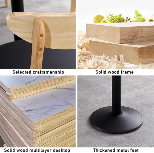 Miniatura 7 de YVYKFZD Juego de mesa de comedor de cocina de 5 piezas, juego de mesa y silla de club, mesa redonda de negociación, mesa de negociación para sala