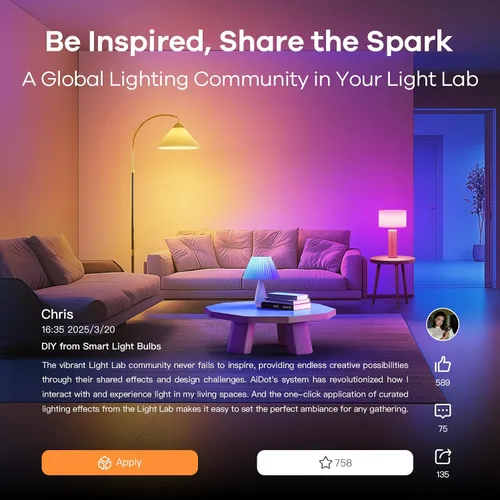Miniatura 9 de OREiN Matter Bombilla Inteligente, 1100 Lúmenes Equivalente a 75W Bombillas Inteligentes, Bombillas de Luz que Cambian de Color Funcionan con Apple