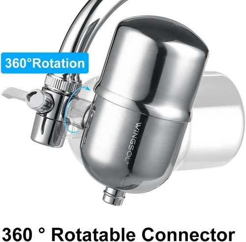 Miniatura 4 de WINGSOL Conector/palanca/desviador para filtro de agua de montaje en grifo, rotación de 360°, compatible con todos los filtros de grifo de rotación