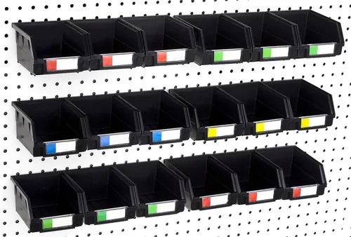 Miniatura 13 de Papeleras de Pegboard – tamaños 3.5", 5", o 7" Negro
