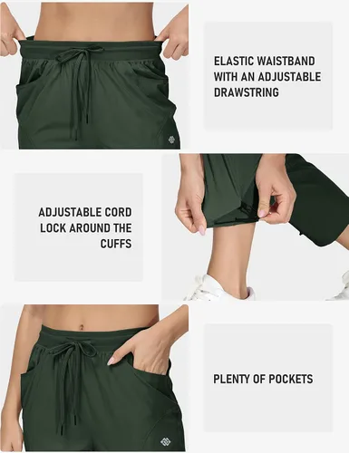 Miniatura 4 de MoFiz Pantalones de senderismo para mujer, ligeros, de secado rápido, con bolsillos con cremallera