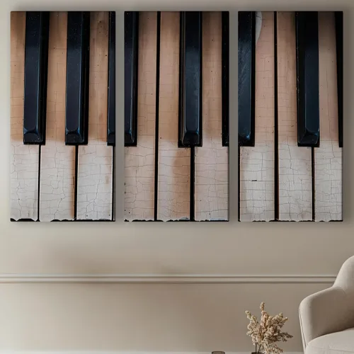 Miniatura 29 de LuxeWood Arte de Pared Musical en Lienzo - Impresiones Temáticas Musicales Medianas y Grandes para Sala de Estar, Oficina, Estudio, Airbnb
