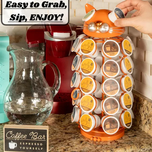 Miniatura 4 de Made Easy Kit Soporte para cápsulas de café con carrusel, compatible con K-Pods K-Cups Keurig, organizador de almacenamiento de encimera, decoración