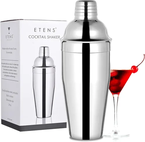 Miniatura 6 de Etens Coctelera de bar, mezclador de bebidas de Martini de 24 onzas con colador integrado para barman – Coctelera de acero inoxidable para bebidas