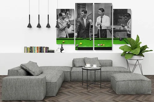 Miniatura 6 de Blaze Canvas Rat Pack Playin Pool - Lienzo decorativo para pared (3 piezas, mediano)