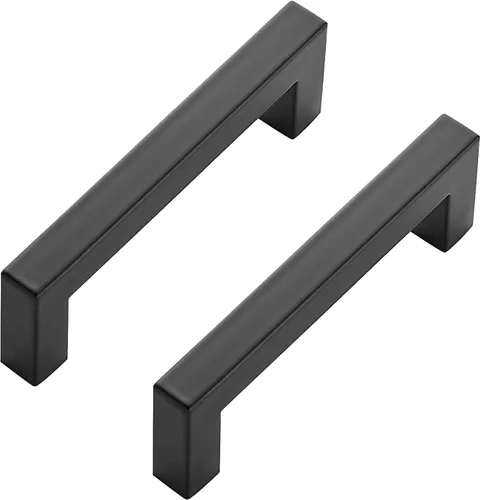 Miniatura 10 de Ravinte Paquete de 5 tiradores cuadrados de gabinete de 2-1/2 pulgadas, manijas negras para gabinetes de cocina, accesorios de cocina negros mate