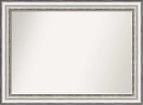 Miniatura 364 de Amanti Art Espejo de baño plateado para sobre el fregadero, 26 x 26 pulgadas, espejo cuadrado de plata antigua, marco de madera tradicional mediano