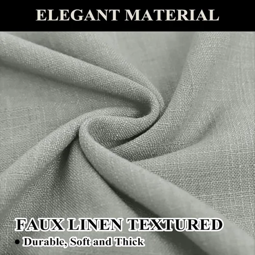 Miniatura 3 de Fcosie Pinch Pleated Curtains Linen Blackout Drapes for Bedroom Linen Curtain Panels Room Darkening/Light Blocking/Privacy Proctecting/Noise Niebla