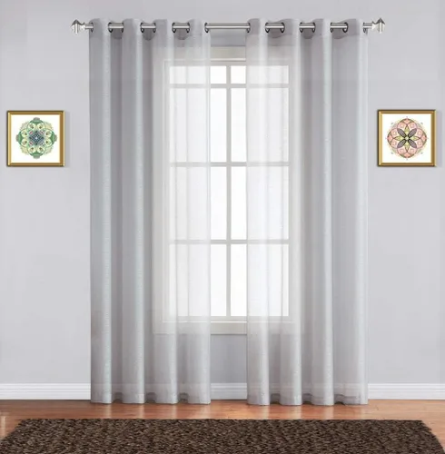 Miniatura 18 de Warm Home Designs Cortinas transparentes con ojales para habitación, cocina, habitación de los niños o sala de estar, 2 paneles con volados, de 54