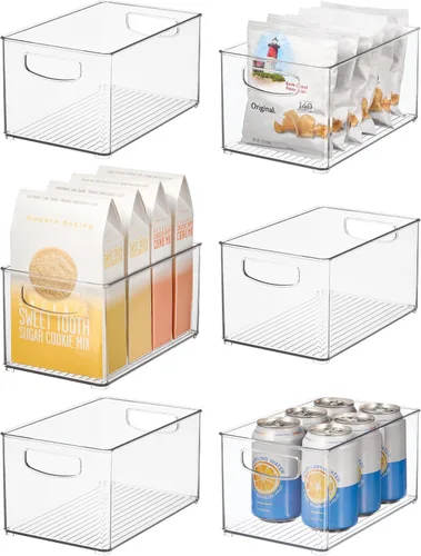 Miniatura 12 de iDesign - Contenedor apilable de plástico transparente, organizadores de cocina y almacenamiento para refrigerador y despensa Organizadores