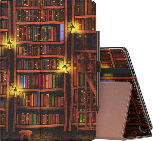 Miniatura 17 de MoKo - Funda para tablet Kindle Fire HD 10 y 10 Plus (11.ª generación, versión 2021), diseño delgado y plegable con función de encendido y apagado