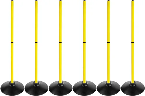 Miniatura 10 de Juego de bastones de agilidad de fútbol Desmontable Deportes Entrenamiento Speed Pole Slalom Poles con Base de goma Equipo de Traning Deportivo