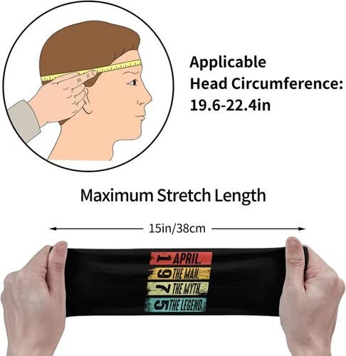 Miniatura 7 de April The Man The Myth The Legend 1975 Headband for Men Women Sports Sweatband for Fitness Exercise Moisture Wicking Running Yoga Hairbands