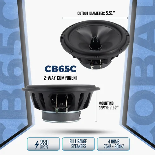 Miniatura 3 de ORION Cobalt Series CB65C - Sistema de componentes de audio para automóvil de 2 vías, altavoces de 6.5 pulgadas, rango completo, graves mejorados