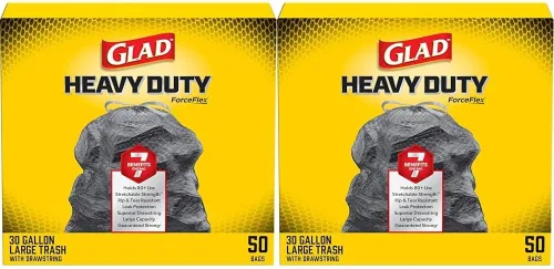 Miniatura 7 de Glad Bolsas de basura, fuertes bolsas de basura grandes de amarre rápido, 30 galones, 21 unidades (el paquete puede variar)
