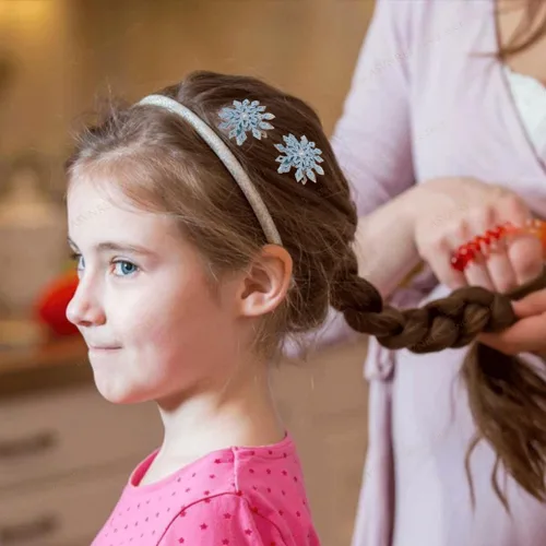 Miniatura 2 de Pinza para el pelo de copo de nieve, accesorios para el cabello de Navidad para mujer, lazo de Navidad, 4 piezas creativas y elegantes con diamantes