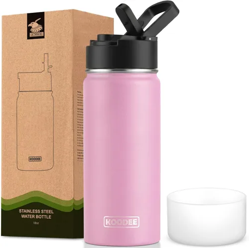 Miniatura 31 de koodee Insulated Water Bottle, 32 oz Stainless Steel Double Wall Vacuum Wide Mouth Sport Bottle with Leakproof Spout Lid (Navy)