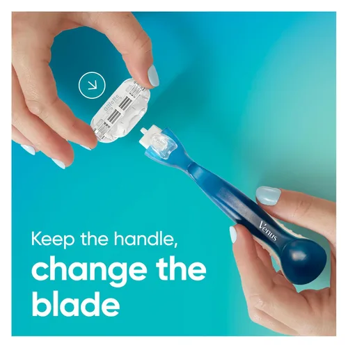 Miniatura 6 de Gillette Venus Smooth Razor para mujeres, incluye 1 mango de afeitar reutilizable + 2 recambios de 3 cuchillas, mango ergonómico de agarre suave