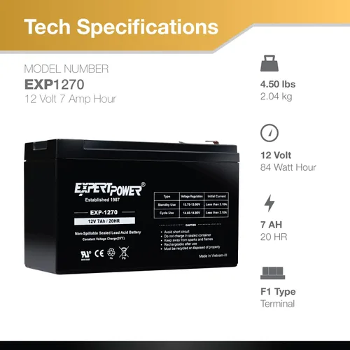 Miniatura 2 de Baterías de 12 volts para alarmas ExpertPower Paquete de 2