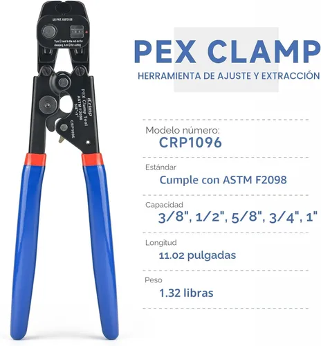 Miniatura 8 de iCrimp Herramienta de trinquete PEX con función de extracción para abrazadera de acero inoxidable de 3/8 pulgadas, 1/2 pulgadas, 3/4 pulgadas, 1