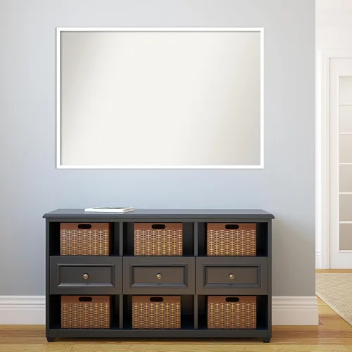 Miniatura 255 de Amanti Art Espejo de baño blanco para sobre el fregadero, 32 x 45 pulgadas, espejo de tocador rectangular blanco esbelto, marco de madera moderno