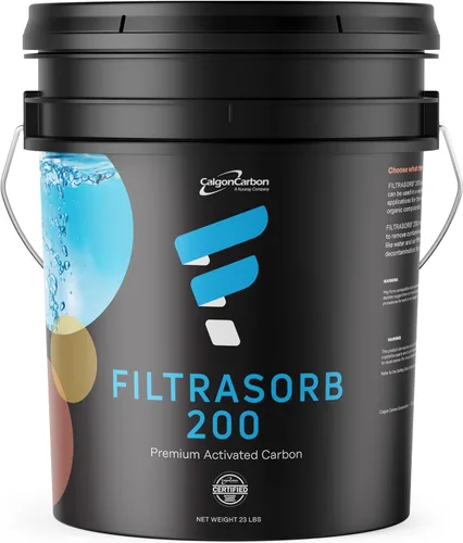 FILTRASORB 200 Carbón activado granulado de alto rendimiento certificado para recambio de filtro de agua/aire, 23 libras aprox. - Fabricado en los