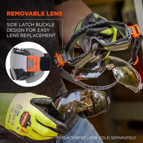 Miniatura 5 de Ergodyne Skullerz Modi - Gafas protectoras de seguridad OTG, ventilación indirecta, antiniebla, resistentes a los arañazos