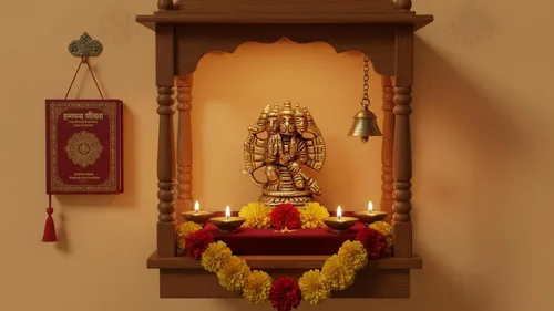 Miniatura 3 de Craftsofindia® Panchmukhi Hanuman - Estatua pequeña de latón, decoración divina, escultura hindú hecha a mano de 2.5 pulgadas para el altar