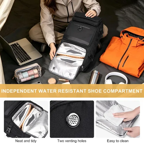 Miniatura 3 de PIJUSHI Mochila de viaje de mano para mujeres y hombres, bolsa de lona convertible, mochila de equipaje grande, para laptop de 16 pulgadas