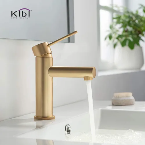 Miniatura 2 de KIBI Circular X latón sola manija baño vanidad fregadero grifo, grifo de lavabo con manguera de agua