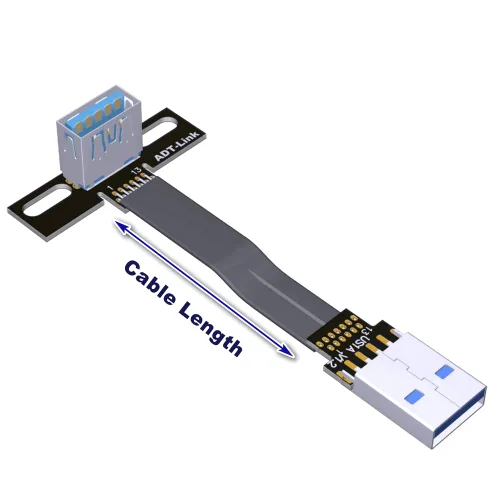 Miniatura 7 de ADT-Link - Cable de extensión USB 3.0 tipo A macho a USB A hembra, 90 FPV, delgado, plano, suave, flexible, FPC (2.0 in, S1A-S5T)