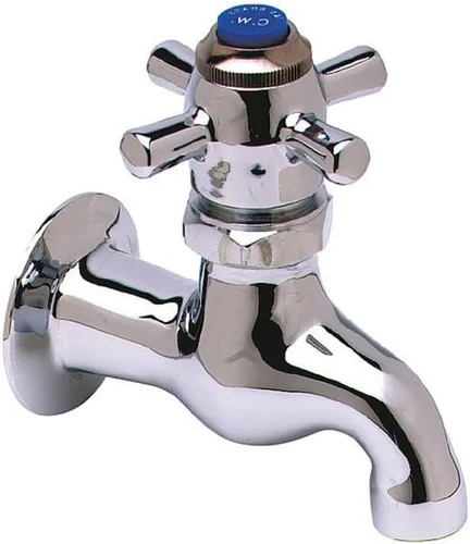 T&S Brass B-0706 Grifo de alféizar, con cierre automático, entrada hembra NPT de 1/2 pulgada, 3-7/8 pulgadas de pared al centro de la boquilla
