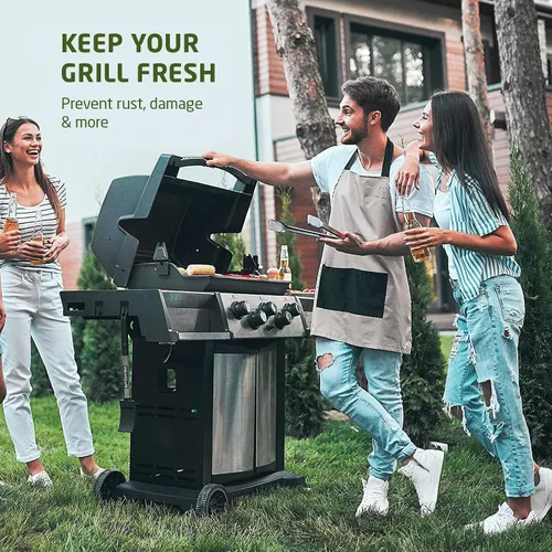 Miniatura 8 de ZOBER Funda resistente para parrilla de barbacoa, 58 pulgadas, impermeable, de doble capa, se adapta a la cubierta de parrilla de gas Weber