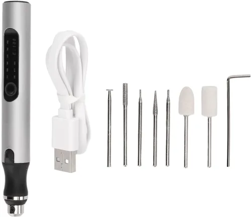 Oumefar Mini herramienta giratoria inalámbrica, bolígrafo de grabado inalámbrico, amoladora recargable por USB, juego de herramientas rotativas