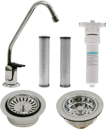 Miniatura 19 de Westbrass CO133-62 Kit de grifo dispensador de agua fría pura estilo Touch-Flo de 8 pulgadas con filtro, paquete de 2 cartuchos de repuesto, colador