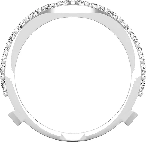 Miniatura 3 de Dazzlingrock Collection Anillo doble de 1.75 quilates (1.75 quilates) para mujer, con diamantes cultivados en laboratorio, disponible en metal