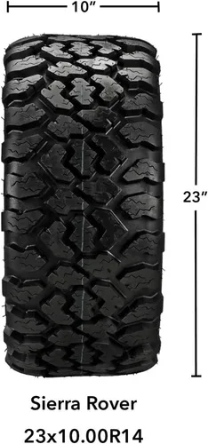 Miniatura 4 de RM Cart 14" Raptor Negro/Mecanizado en neumáticos radiales Sierra Rover 23x10R14 (Juego de 4) Juego de ruedas y neumáticos para carrito de golf