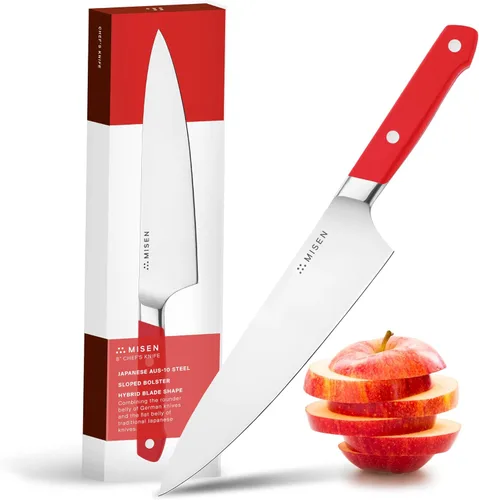 Miniatura 19 de Misen - Cuchillo utilitario de 5.5 pulgadas – Acero inoxidable AUS-10 japonés de alto carbono – Hoja híbrida alemana y japonesa – Cuchillo de cocina