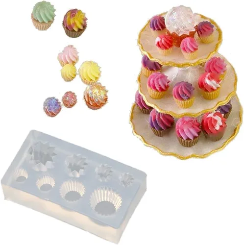 Miniatura 2 de DIY 3D botella de vidrio resina molde taza taza simulado comida mini pastel molde de silicona