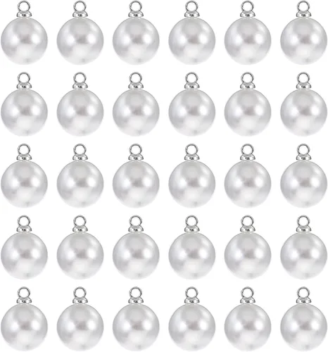 Miniatura 7 de PATIKIL 100 cuentas de perlas de perlas de imitación para hacer joyas, pulseras, aretes, collares, decoraciones