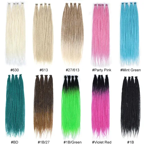 Miniatura 5 de Kraler - Extensiones de rastas de 22 pulgadas con 40 hebras, trenzadas a mano, estilo reggae, de color blanco perla, sintéticas, de 0,6 cm de ancho