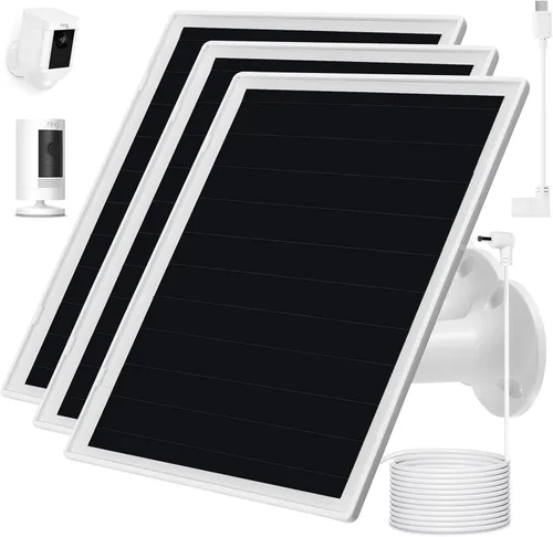 Miniatura 9 de Cargador de panel solar para cámara Ring, compatible con batería de cámara Ring Stick Up, batería de Ring Spotlight Plus/Pro, resistente al agua