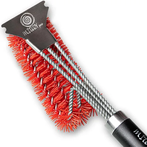 Cepillo para parrilla, cepillo de nailon para rejillas de porcelana, cepillo de parrilla limpio de 360° para una parrilla fría | Cepillo de nailon