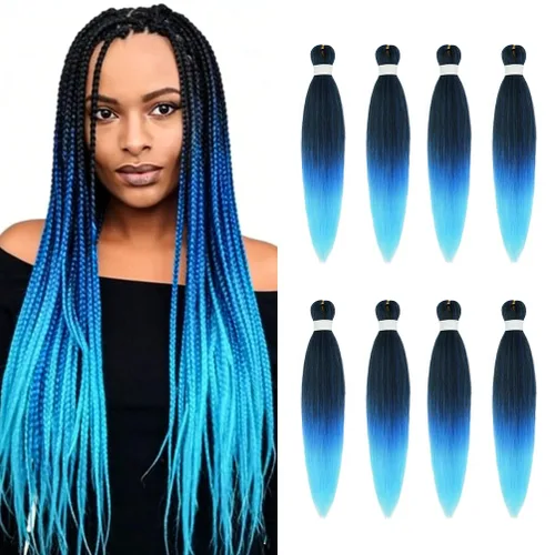Miniatura 71 de 8 paquetes de extensiones preestiradas - 16 pulgadas de cabello trenzado premium, 55G/paquete, sin picazón, fijación en agua caliente, textura Perm